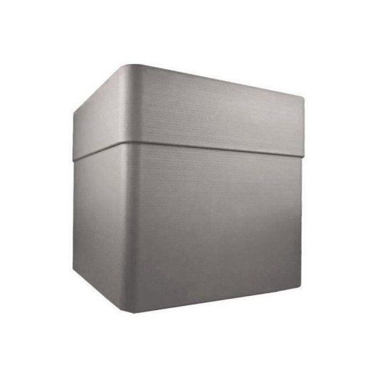 Pot carré EDA Carel 26 L plastique recyclé taupe mat strié roues