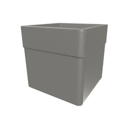 Pot carré EDA Carel 26 L plastique recyclé taupe mat strié roues