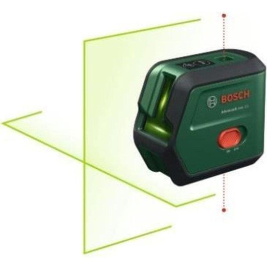 Nível laser Bosch AdvancedLevel 2G cruzado verde autonivelante 100° 15m USB-C