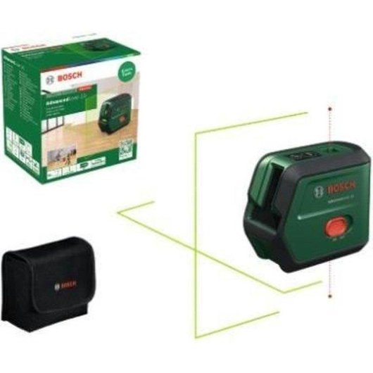 Nível laser Bosch AdvancedLevel 2G cruzado verde autonivelante 100° 15m USB-C