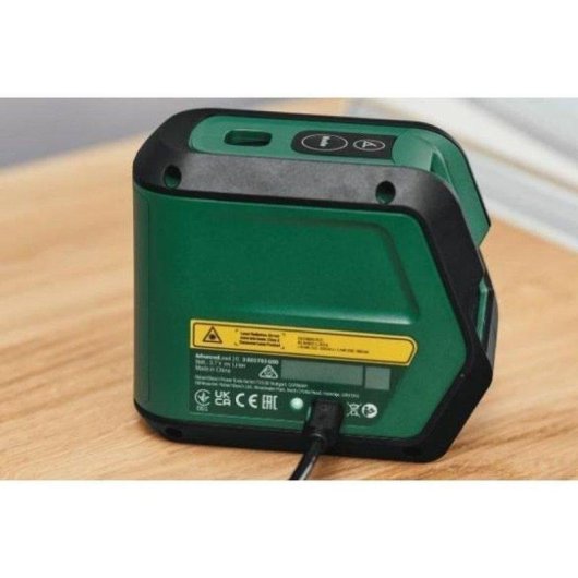 Nível laser Bosch AdvancedLevel 2G cruzado verde autonivelante 100° 15m USB-C