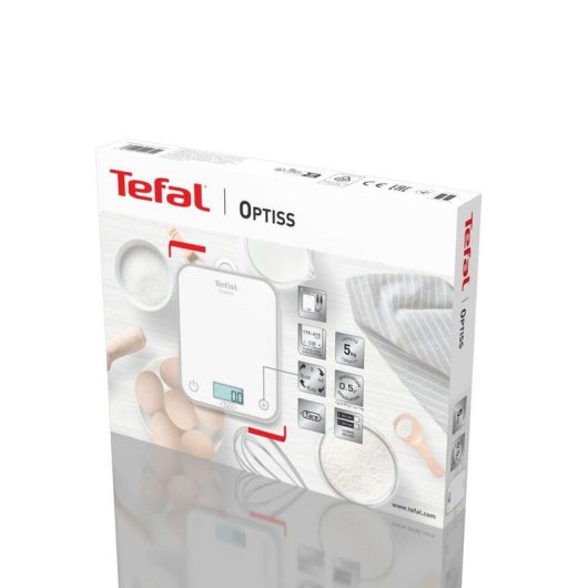 Bilancia Elettronica Cucina Tefal Optiss BC50U0 5kg 0,5g Bianco