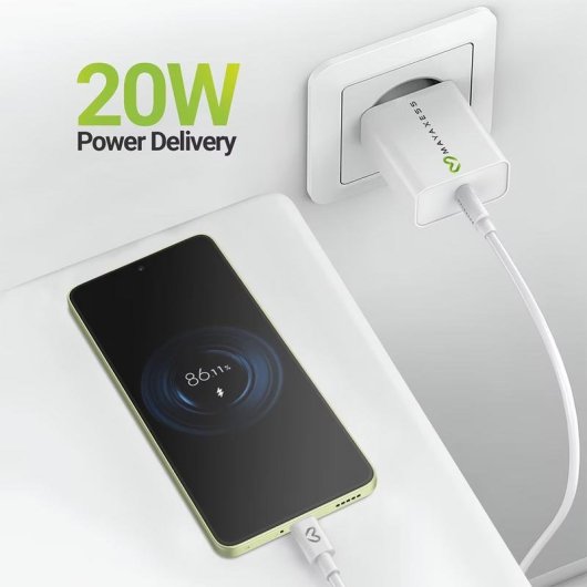 Carregador USB Rápido Mayaxess SEK-VIRT-X14T 20W Branco