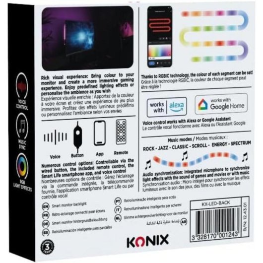 Reglette lumineuse universelle Konix Multi avec télécommande