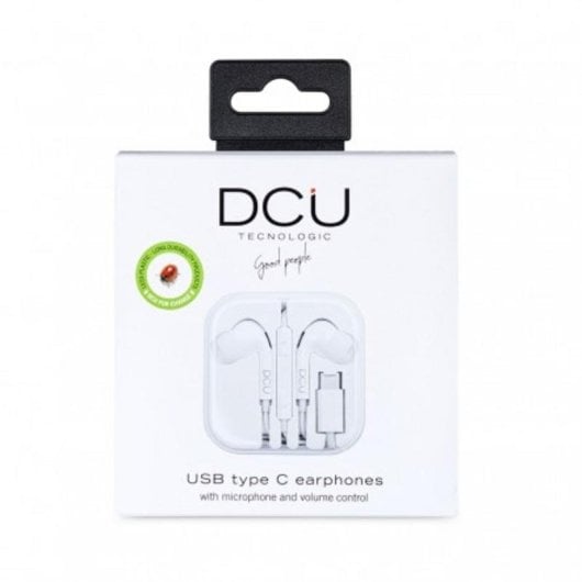 Kopfhörer DCU Advance Tecnologic mit USB-C Kabel für Musik Weiß