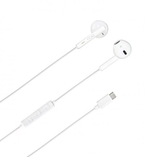 Kopfhörer DCU Advance Tecnologic mit USB-C Kabel für Musik Weiß
