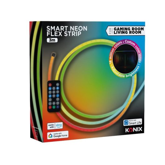 Bandeau Lumineux KONIX Smart Neon Flex 3 m Multicolor avec Télécommande