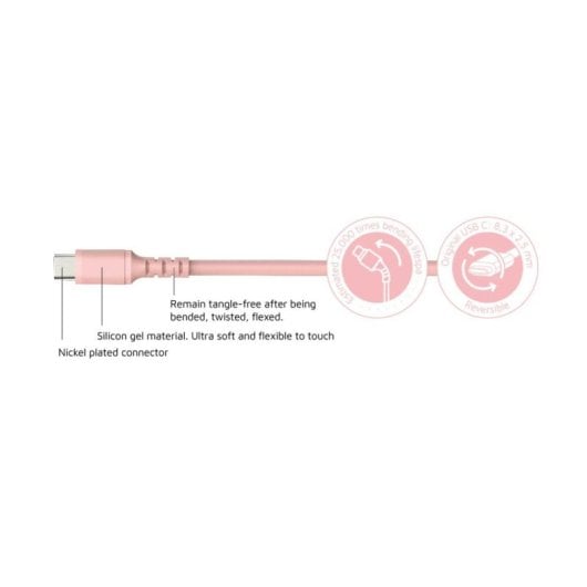 Cable USB DCU Avance Tecnológico USB-C a USB-A 1 m Rosa