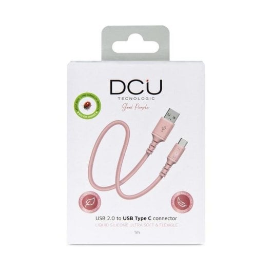 Cable USB DCU Avance Tecnológico USB-C a USB-A 1 m Rosa