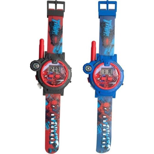 Reloj Walkie-talkie Kids Licensing Spider-man LCD Digital Pack 2 Resistente