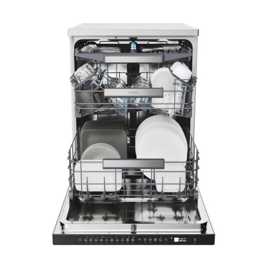 Máquina de Lavar Loiça Haier XF 4A4M4PX 14 Serviços Classe A com Wi-Fi e Secagem Extra