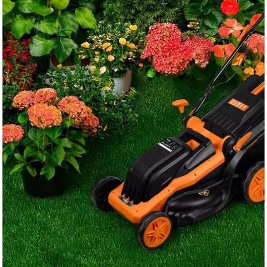 Cortacésped eléctrico Neo Tools 1600W 38 cm con cesto 45 L y mulching