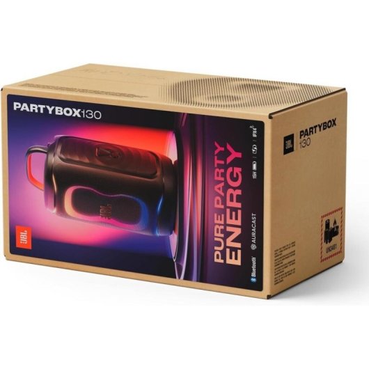 Altavoces JBL PartyBox 130 inalámbricos 200W con luces RGB y batería integrada