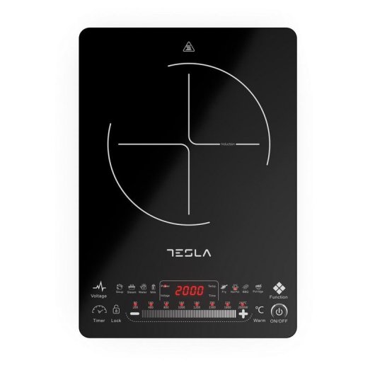 Placa de Inducao Tesla IC400B 2000W Preta Vidro