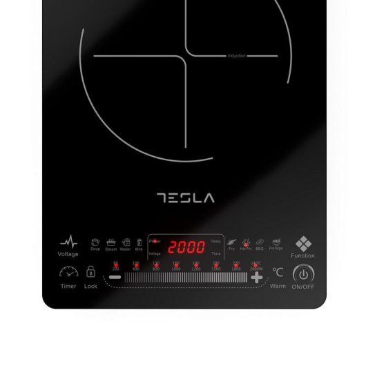 Placa de Inducao Tesla IC400B 2000W Preta Vidro