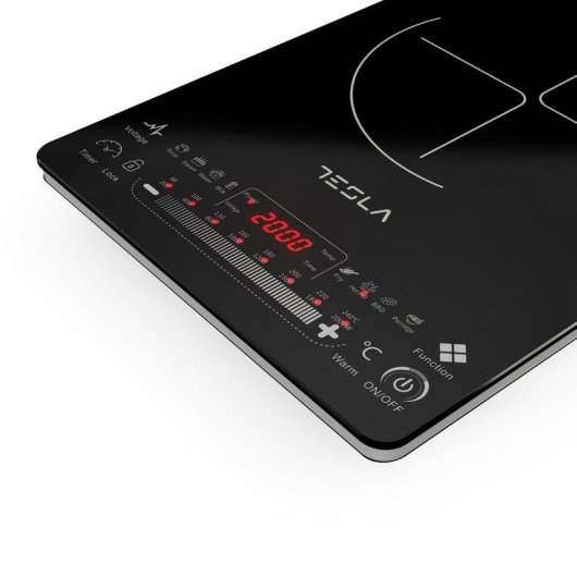 Placa de Inducao Tesla IC400B 2000W Preta Vidro