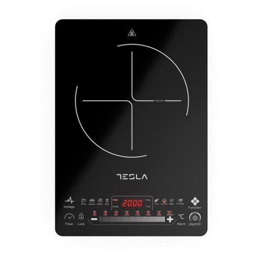 Placa de Inducao Tesla IC400B 2000W Preta Vidro