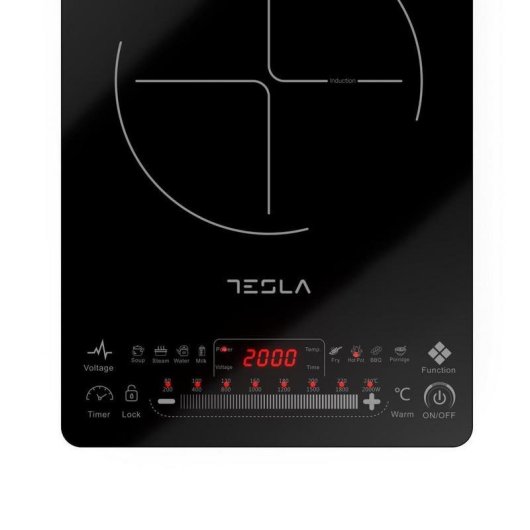 Placa de Inducao Tesla IC400B 2000W Preta Vidro