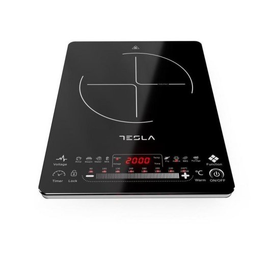 Placa de Inducao Tesla IC400B 2000W Preta Vidro