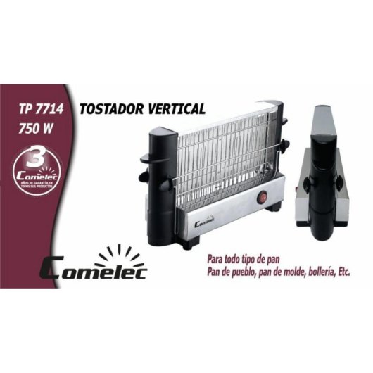 Tostador Comelec TP7714 750W Negro Acero Inoxidable