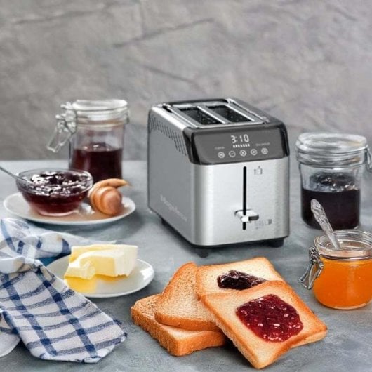 Tostadora Magefesa Rise Digit 2 ranuras extra anchas 925 W acero inoxidable