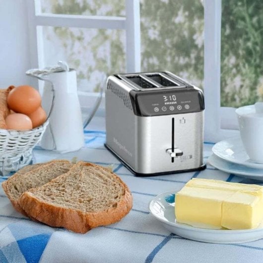 Tostadora Magefesa Rise Digit 2 ranuras extra anchas 925 W acero inoxidable