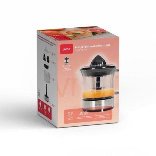 Espremedor Elétrico de Cítricos Livoo DOD210 40W 700ml Preto/Inox