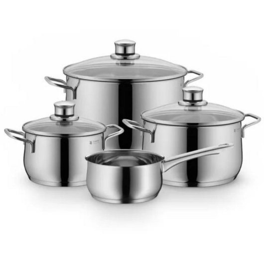 Juego de cacerolas WMF Diadem Plus 4 piezas acero inoxidable inducción