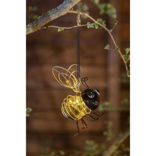 Lámpara Solar Colgante Galix Abeja 4 LED Blancos Cálidos IP44 Exterior