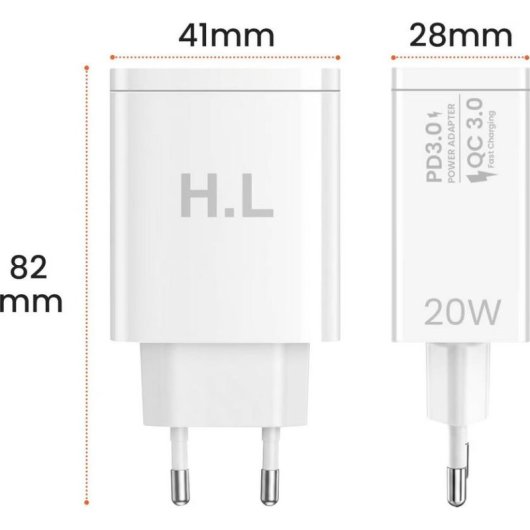 Caricatore USB Avizar 20W Power Delivery Quick Charge 2 Porte