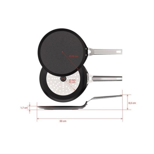 Sartén crepera Valira 4647/25 28 cm Acero inoxidable Negro