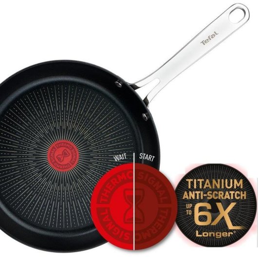 Poêle Tefal Unlimited Premium G2560702 30 cm Aluminium Titane Antiadhésive
