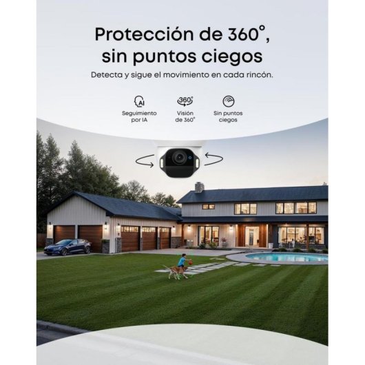 Cámara IP Eufy SoloCam E42 4K Visión Nocturna Interior y Exterior IA Alarma Solar
