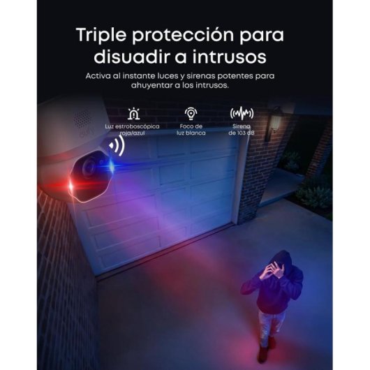 Cámara IP Eufy SoloCam E42 4K Visión Nocturna Interior y Exterior IA Alarma Solar