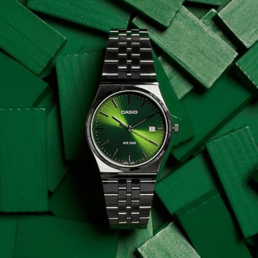 Relógio Casio MTP-B145D-3AVEF Aço Inoxidável Verde À Prova de Água