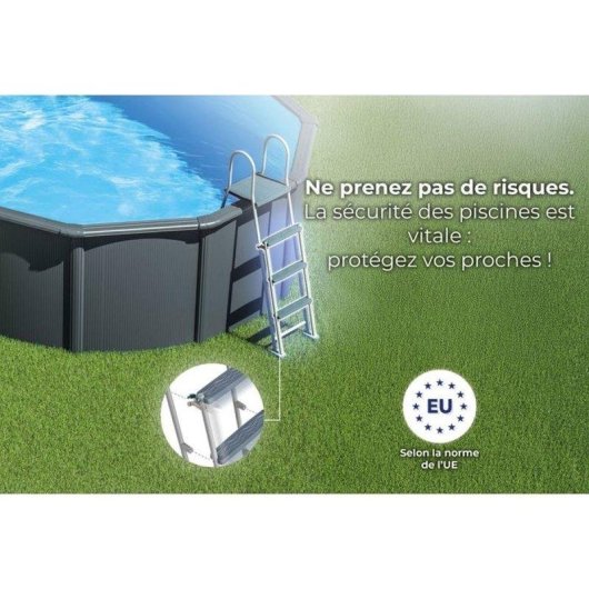 Piscine Gre Louko Acier Ø370 x H122 cm Antracite Kit Complet