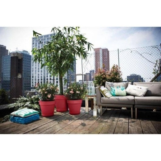 Elho Loft Urban Maceta Ronda Roja Ø 28,5 x 26 cm Plástico Reciclado