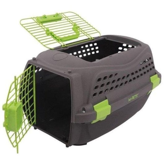 Caja de transporte para perros pequeños MPETS ECO GIRO M gris