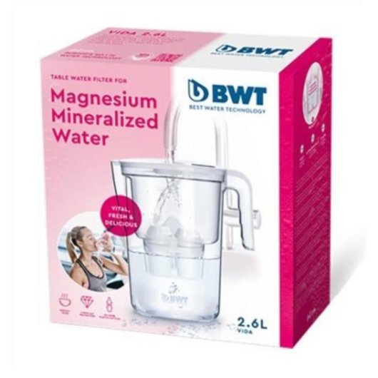 Jarra filtrante BWT Vida 2,6 L blanca con indicador de cambio y libre de BPA