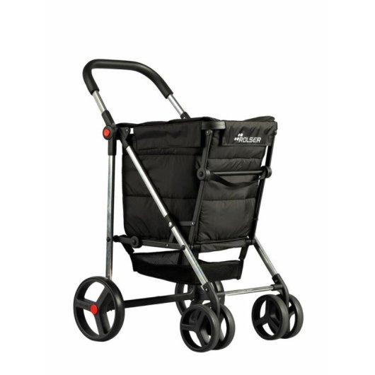 Carrinho de compras Rolser Basket 4B 50 kg 360° Preto