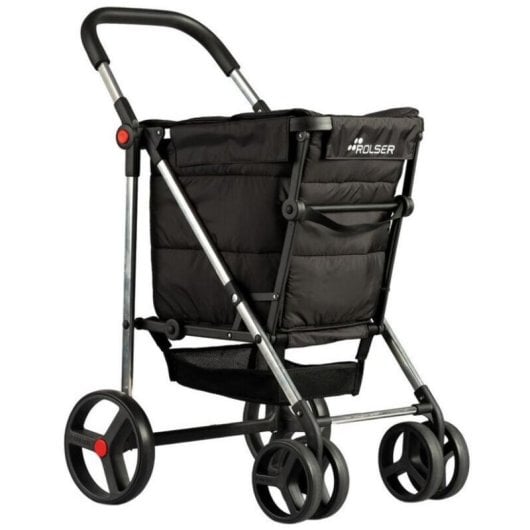 Carrinho de compras Rolser Basket 4B 50 kg 360° Preto