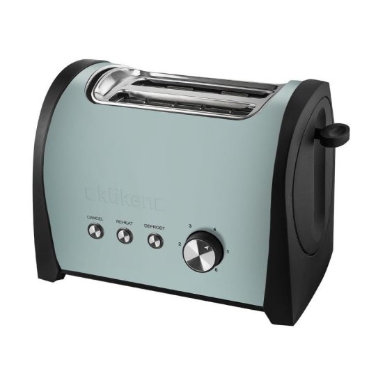 Tostapane Küken 33957 2 fette 800W Acciaio inoxidabile Verde Vintage