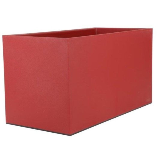 Jardinière Riviera Rectangulaire 80x40 cm Rouge Double Paroi Réservoir d'eau