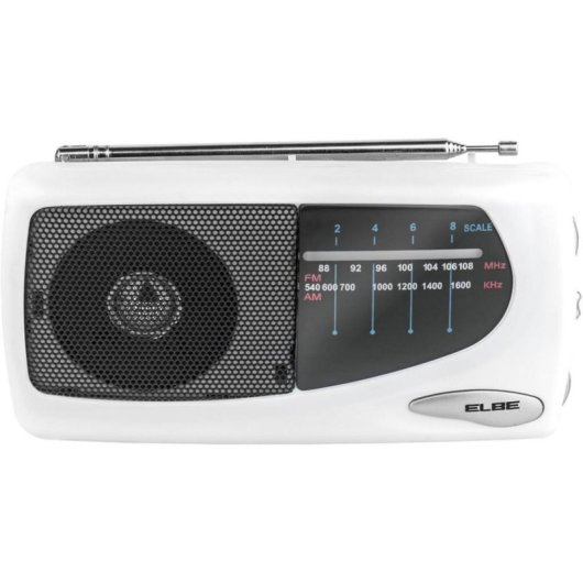 Rádio Portátil ELBE RF-52 AM/FM Analógica Saída Auscultadores Suporte Inclinável