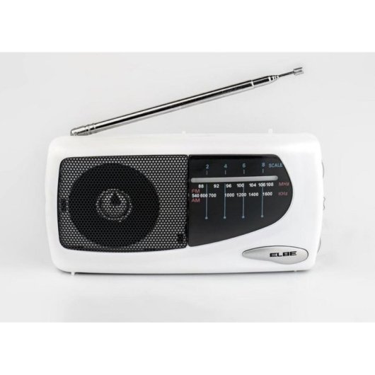 Rádio Portátil ELBE RF-52 AM/FM Analógica Saída Auscultadores Suporte Inclinável