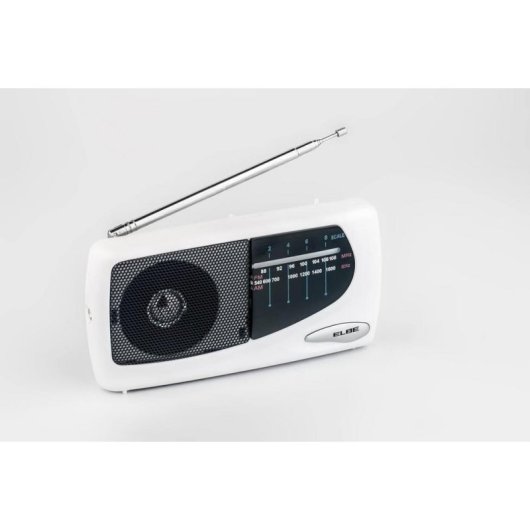Rádio Portátil ELBE RF-52 AM/FM Analógica Saída Auscultadores Suporte Inclinável