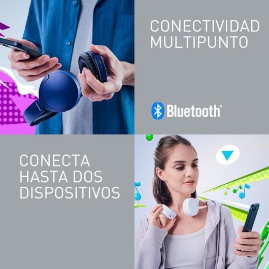 Panasonic RB-HF630BE-K kabellose Bluetooth Kopfhörer mit Geräuschunterdrückung schwarz