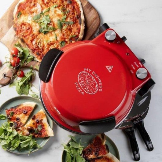 Four à pizza Domo Do9284pz 1200W pierre céramique 32 cm rouge