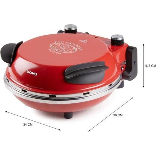 Four à pizza Domo Do9284pz 1200W pierre céramique 32 cm rouge