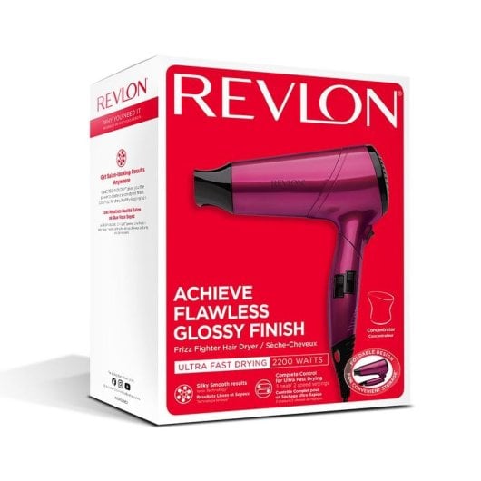 Secador de Pelo Iónico de Viaje Revlon RVDR5229E 2200W 2 Temperaturas 2 Velocidades Plegable Rosa